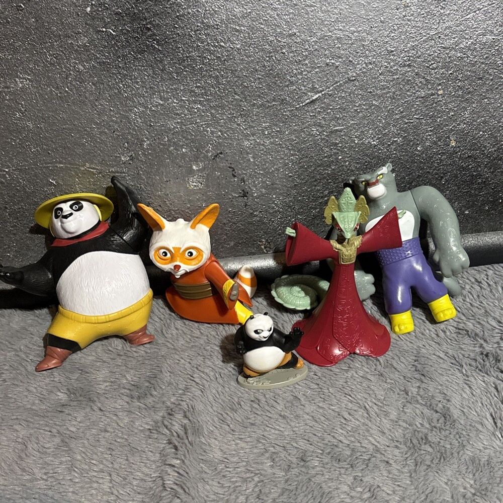 Burger King Kung Fu Panda Meal Toy Figures Pictured Lot Of 5